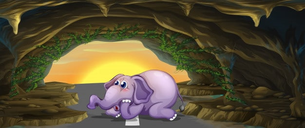 a-terrified-elephant-in-the-middle-of-the-road_1308-10475