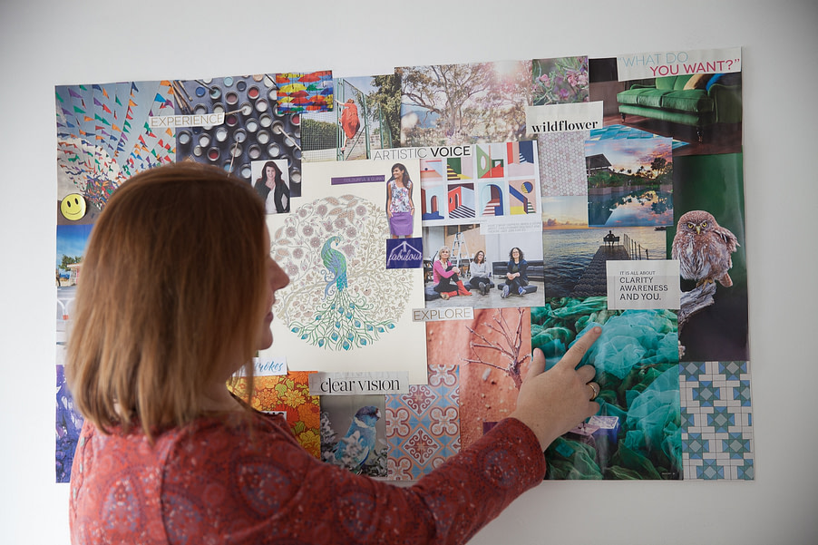 Susanna Reay with her 2018 Vision Board Susanna Reay with her 2018 Vision Board